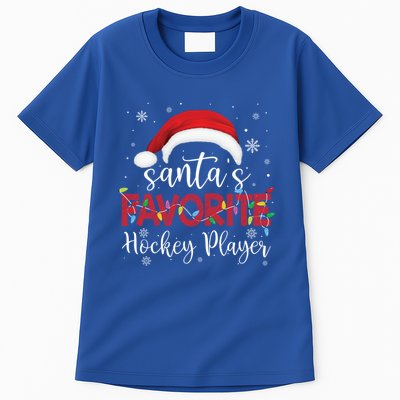 Ugly Sweater Christmas SantaS Favorite Hockey Player Xmas Gift Tall T-Shirt