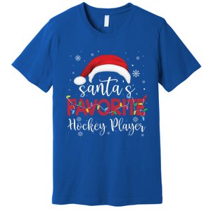 Ugly Sweater Christmas SantaS Favorite Hockey Player Xmas Gift Premium T-Shirt