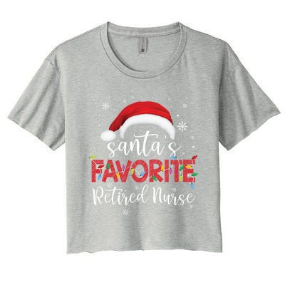 Ugly Sweater Christmas Santas Favorite Retired Nurse Xmas Cute Gift Women's Crop Top Tee