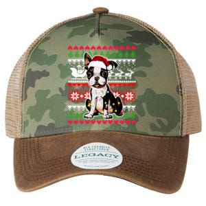 Ugly Sweater Christmas Lights Boston Terrier Dog Lover Gift Legacy Tie Dye Trucker Hat