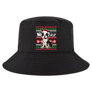 Ugly Sweater Christmas Lights Boston Terrier Dog Lover Gift Cool Comfort Performance Bucket Hat