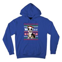 Ugly Sweater Christmas Lights Boston Terrier Dog Lover Gift Hoodie