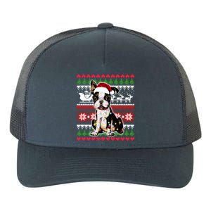 Ugly Sweater Christmas Lights Boston Terrier Dog Lover Gift Yupoong Adult 5-Panel Trucker Hat