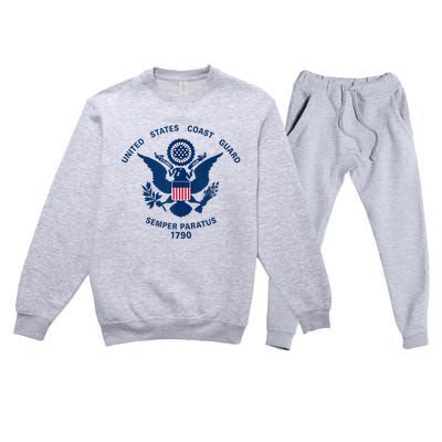 United States Coast Guard USCG Logo Police Veteran Patriotic Premium Crewneck Sweatsuit Set