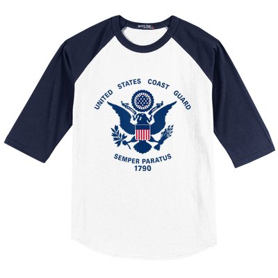 United States Coast Guard USCG Logo Police Veteran Patriotic Baseball Sleeve Shirt