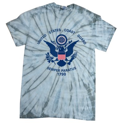 United States Coast Guard USCG Logo Police Veteran Patriotic Tie-Dye T-Shirt