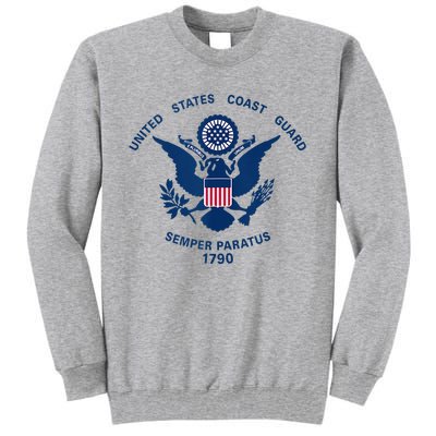 United States Coast Guard USCG Logo Police Veteran Patriotic Tall Sweatshirt