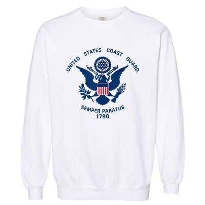 United States Coast Guard USCG Logo Police Veteran Patriotic Garment-Dyed Sweatshirt