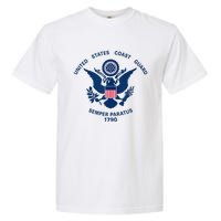 United States Coast Guard USCG Logo Police Veteran Patriotic Garment-Dyed Heavyweight T-Shirt