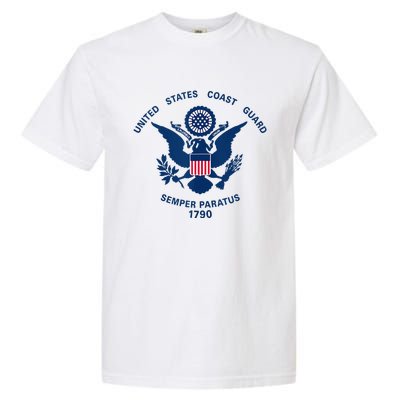 United States Coast Guard USCG Logo Police Veteran Patriotic Garment-Dyed Heavyweight T-Shirt