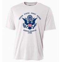 United States Coast Guard USCG Logo Police Veteran Patriotic Cooling Performance Crew T-Shirt