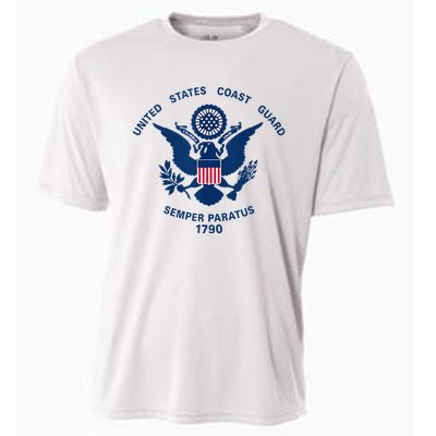 United States Coast Guard USCG Logo Police Veteran Patriotic Cooling Performance Crew T-Shirt