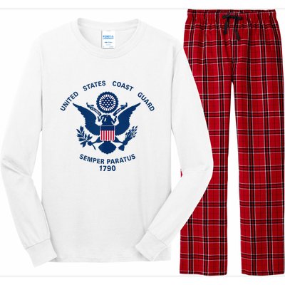 United States Coast Guard USCG Logo Police Veteran Patriotic Long Sleeve Pajama Set