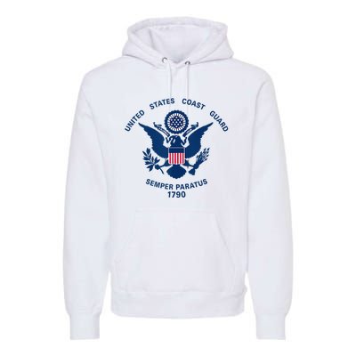 United States Coast Guard USCG Logo Police Veteran Patriotic Premium Hoodie