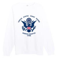 United States Coast Guard USCG Logo Police Veteran Patriotic Premium Crewneck Sweatshirt