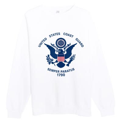 United States Coast Guard USCG Logo Police Veteran Patriotic Premium Crewneck Sweatshirt