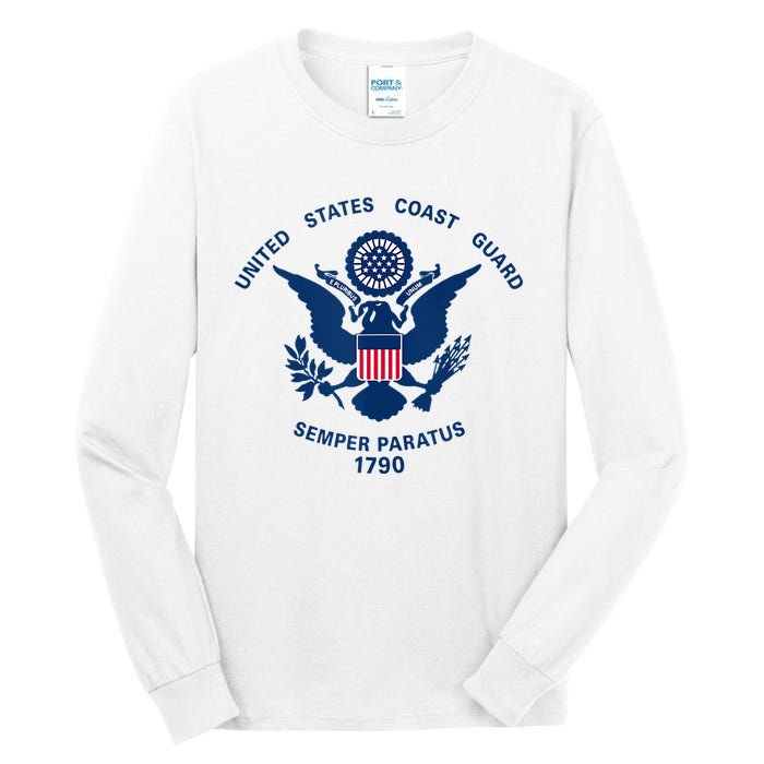 United States Coast Guard USCG Logo Police Veteran Patriotic Tall Long Sleeve T-Shirt