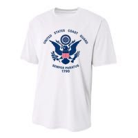 United States Coast Guard USCG Logo Police Veteran Patriotic Performance Sprint T-Shirt