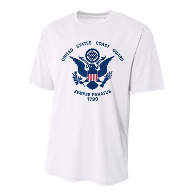 United States Coast Guard USCG Logo Police Veteran Patriotic Performance Sprint T-Shirt