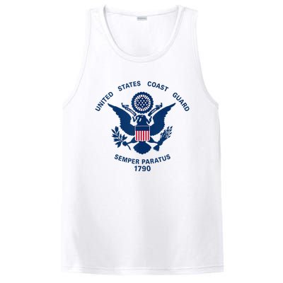 United States Coast Guard USCG Logo Police Veteran Patriotic PosiCharge Competitor Tank