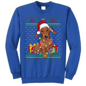 Ugly Sweater Christmas Lights Dachshund Dog Lover Gift Sweatshirt