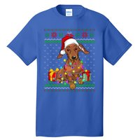 Ugly Sweater Christmas Lights Dachshund Dog Lover Gift Tall T-Shirt