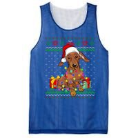 Ugly Sweater Christmas Lights Dachshund Dog Lover Gift Mesh Reversible Basketball Jersey Tank