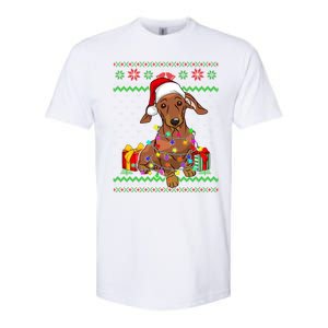 Ugly Sweater Christmas Lights Dachshund Dog Lover Gift Softstyle CVC T-Shirt