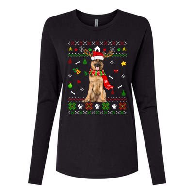 Ugly Sweater Christmas Ger Shepherd Dog Puppy Xmas Pajama Gift Womens Cotton Relaxed Long Sleeve T-Shirt