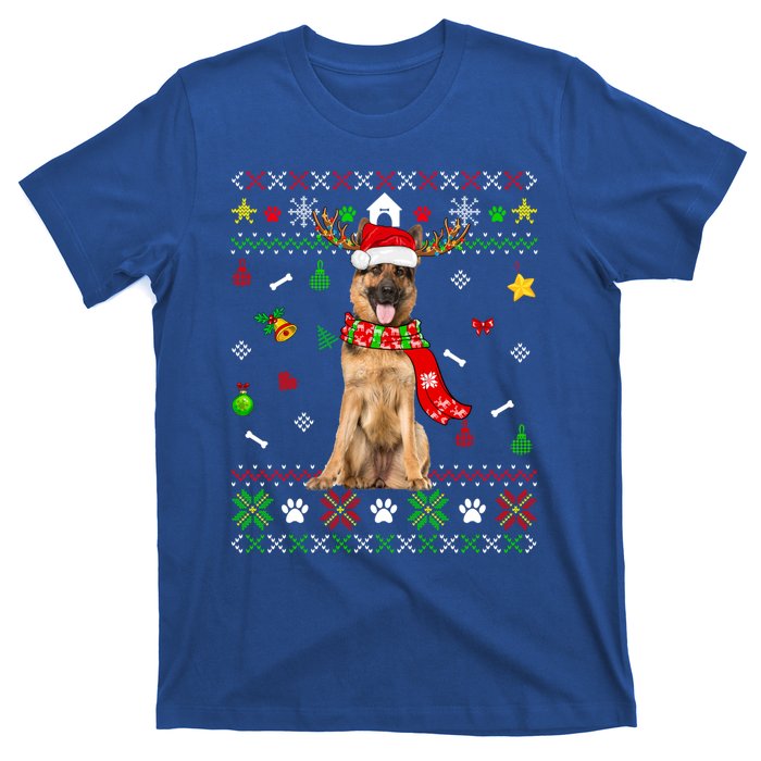 Ugly Sweater Christmas Ger Shepherd Dog Puppy Xmas Pajama Gift T-Shirt