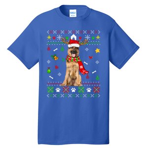 Ugly Sweater Christmas Ger Shepherd Dog Puppy Xmas Pajama Gift Tall T-Shirt