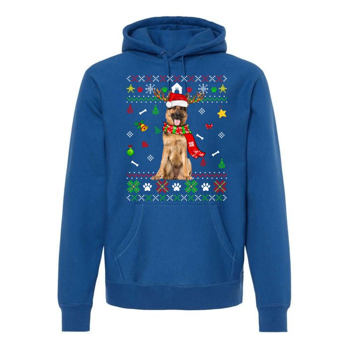 Ugly Sweater Christmas Ger Shepherd Dog Puppy Xmas Pajama Gift Premium Hoodie