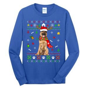 Ugly Sweater Christmas Ger Shepherd Dog Puppy Xmas Pajama Gift Tall Long Sleeve T-Shirt