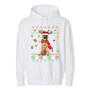 Ugly Sweater Christmas Ger Shepherd Dog Puppy Xmas Pajama Gift Garment-Dyed Fleece Hoodie