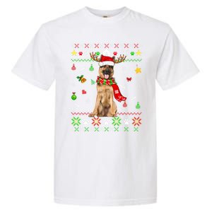 Ugly Sweater Christmas Ger Shepherd Dog Puppy Xmas Pajama Gift Garment-Dyed Heavyweight T-Shirt