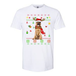 Ugly Sweater Christmas Ger Shepherd Dog Puppy Xmas Pajama Gift Softstyle CVC T-Shirt