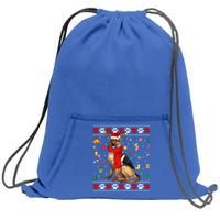 Ugly Sweater Christmas Ger Shepherd Dog Puppy Xmas Pajama Gift Sweatshirt Cinch Pack Bag