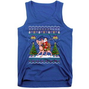 Ugly Sphynx Cat Xmas Gift Santa Riding Sphynx Cat Christmas Gift Tank Top