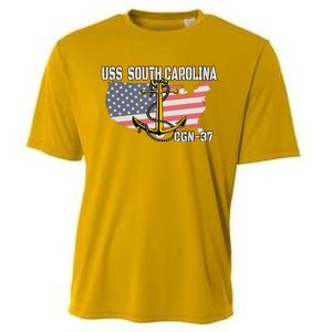 Uss South Carolina Cgn37 Cruiser Veteran Day Father Grandpa Cooling Performance Crew T-Shirt