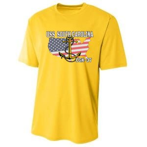 Uss South Carolina Cgn37 Cruiser Veteran Day Father Grandpa Performance Sprint T-Shirt