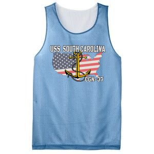 Uss South Carolina Cgn37 Cruiser Veteran Day Father Grandpa Mesh Reversible Basketball Jersey Tank