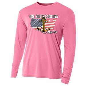 Uss South Carolina Cgn37 Cruiser Veteran Day Father Grandpa Cooling Performance Long Sleeve Crew