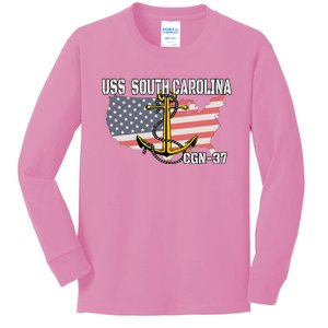 Uss South Carolina Cgn37 Cruiser Veteran Day Father Grandpa Kids Long Sleeve Shirt