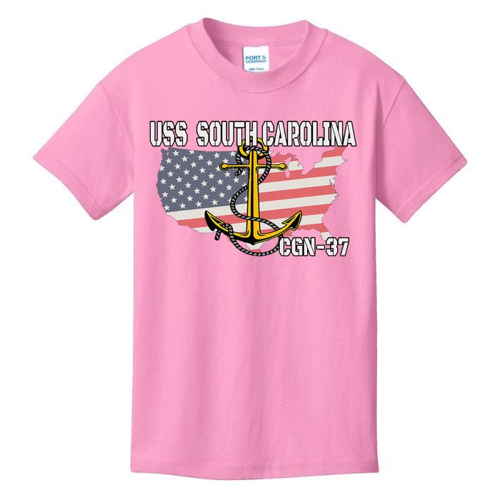 Uss South Carolina Cgn37 Cruiser Veteran Day Father Grandpa Kids T-Shirt