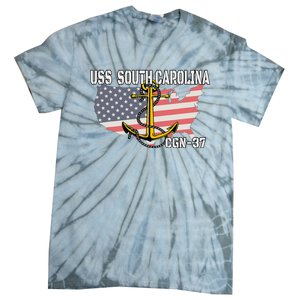 Uss South Carolina Cgn37 Cruiser Veteran Day Father Grandpa Tie-Dye T-Shirt