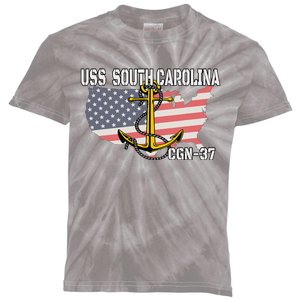 Uss South Carolina Cgn37 Cruiser Veteran Day Father Grandpa Kids Tie-Dye T-Shirt