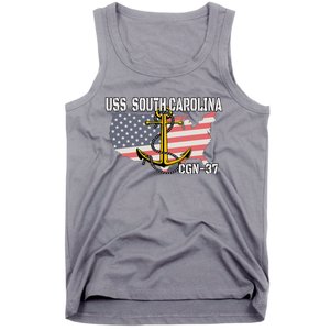 Uss South Carolina Cgn37 Cruiser Veteran Day Father Grandpa Tank Top