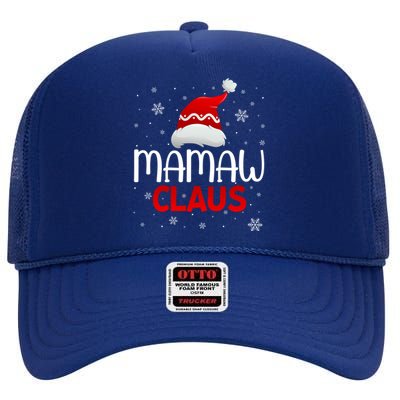 Ugly Sweater Christmas Matching Costume Mamaw Claus Gift High Crown Mesh Back Trucker Hat