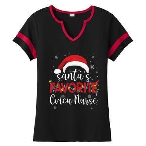 Ugly Sweater Christmas Santas Favorite Cvicu Nurse Xmas Gift Ladies Halftime Notch Neck Tee