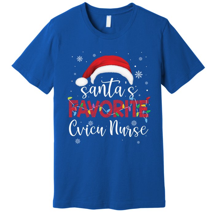 Ugly Sweater Christmas Santas Favorite Cvicu Nurse Xmas Gift Premium T-Shirt